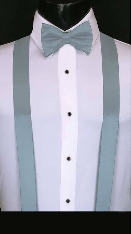 Wedgewood simply solid suspenders with matching bow tie