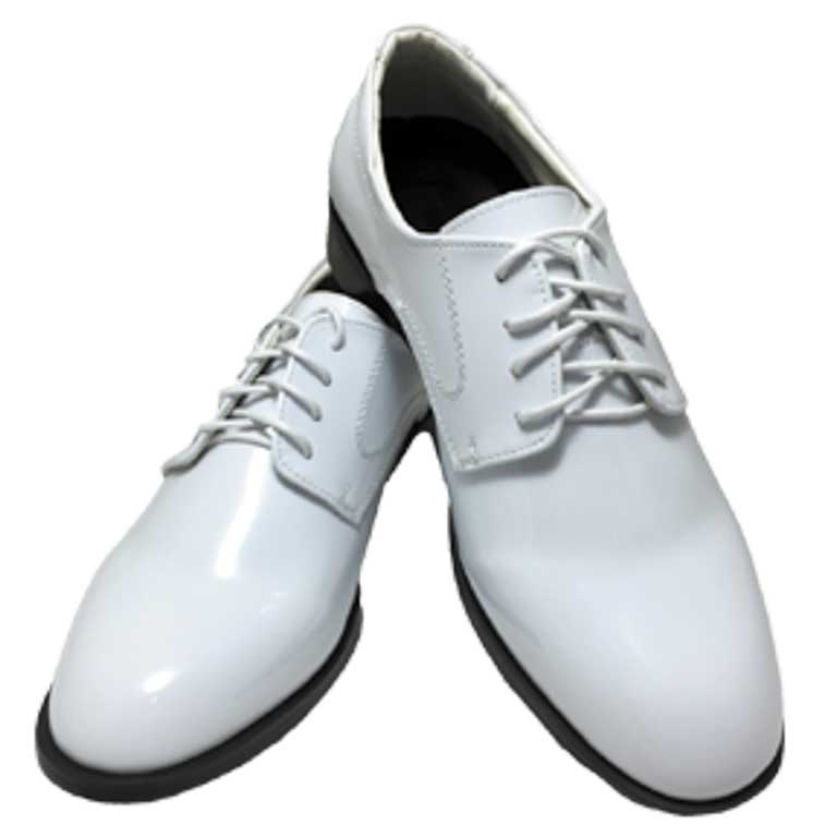 White Genoa patent leather lace up shoe