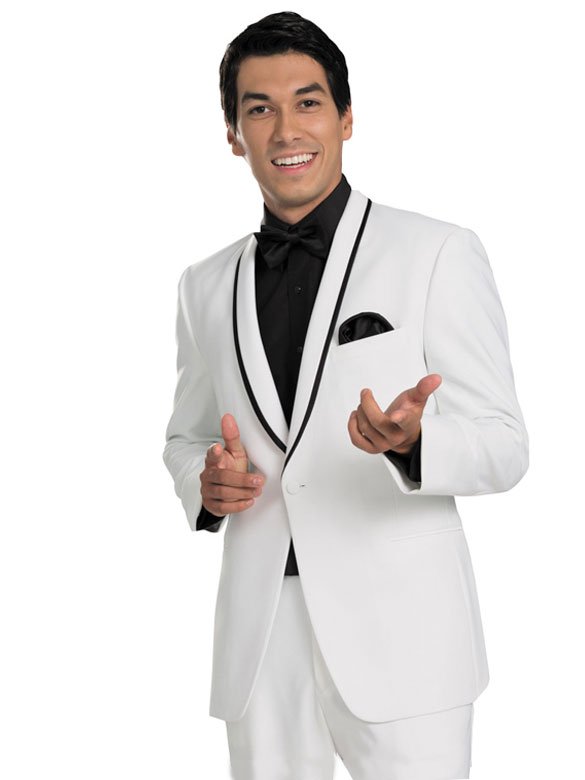 White Waverly Tuxedo worn with black shirt