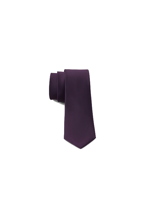 aubergine silk long tie