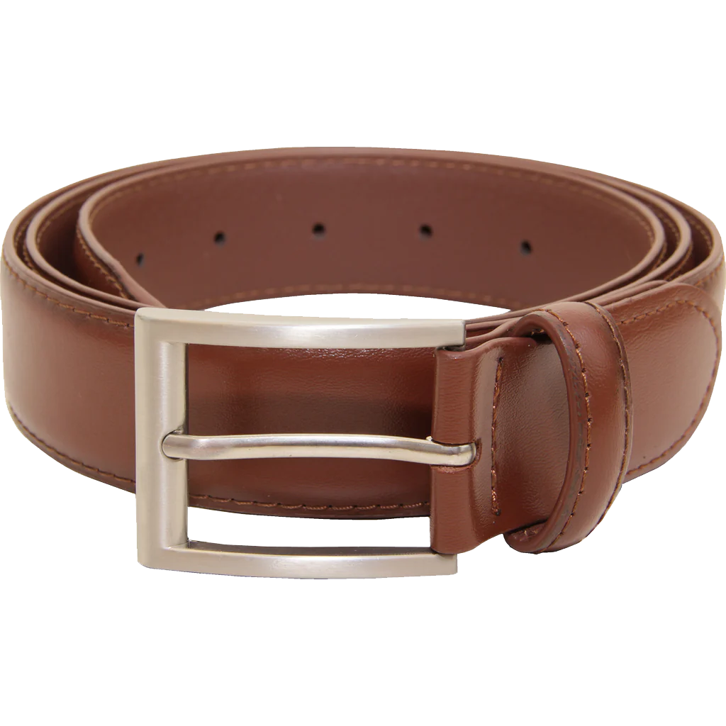 cognac brown men's leather belt
