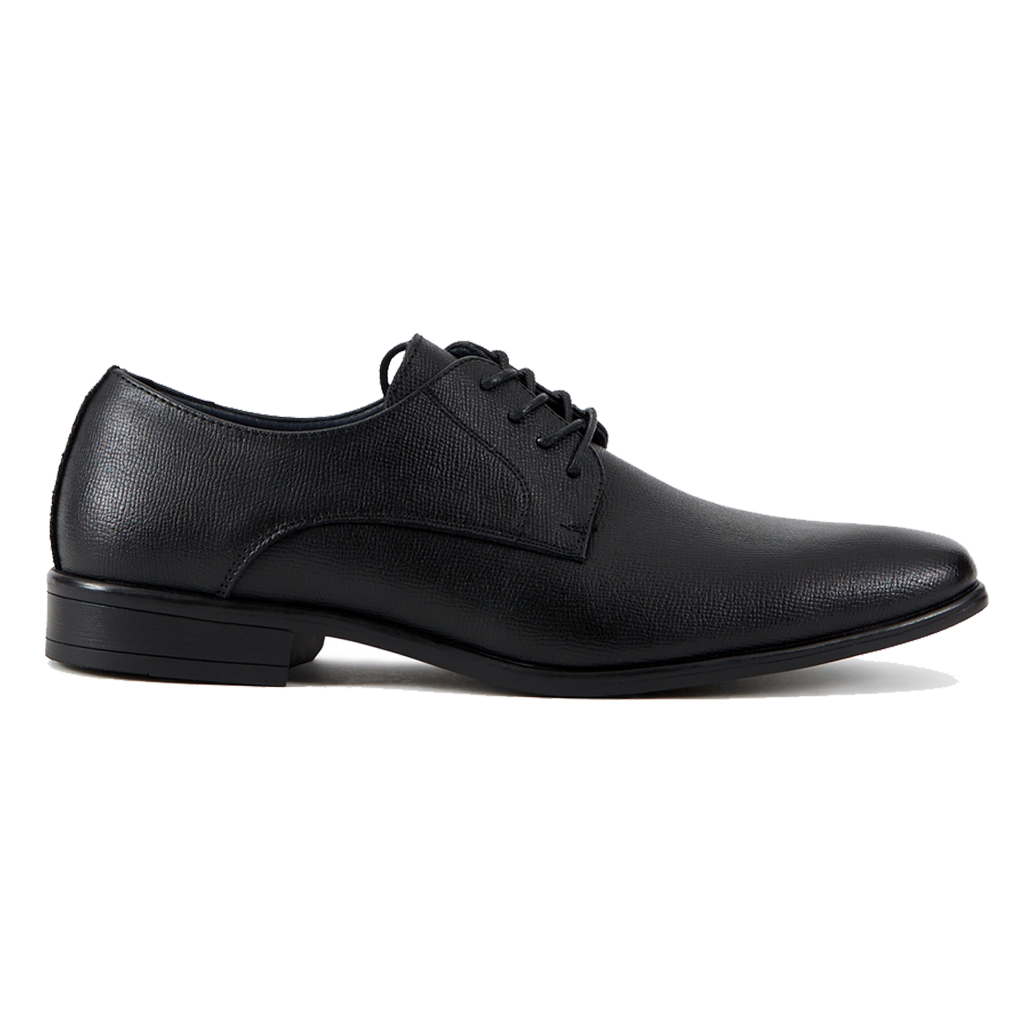 black lace up texture dress shoe