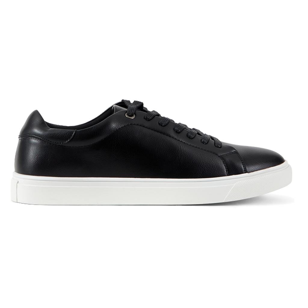 black leather sneaker shoe
