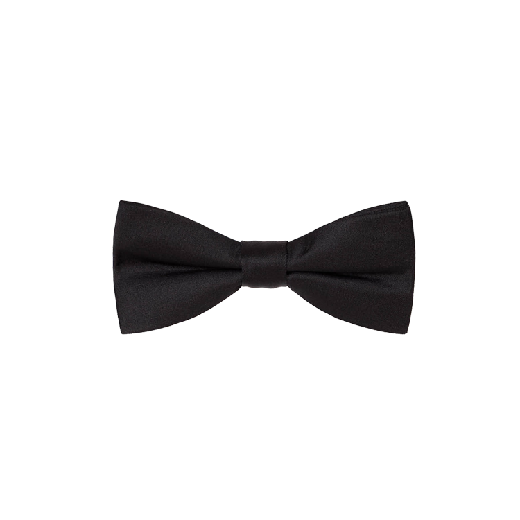black silk bow tie
