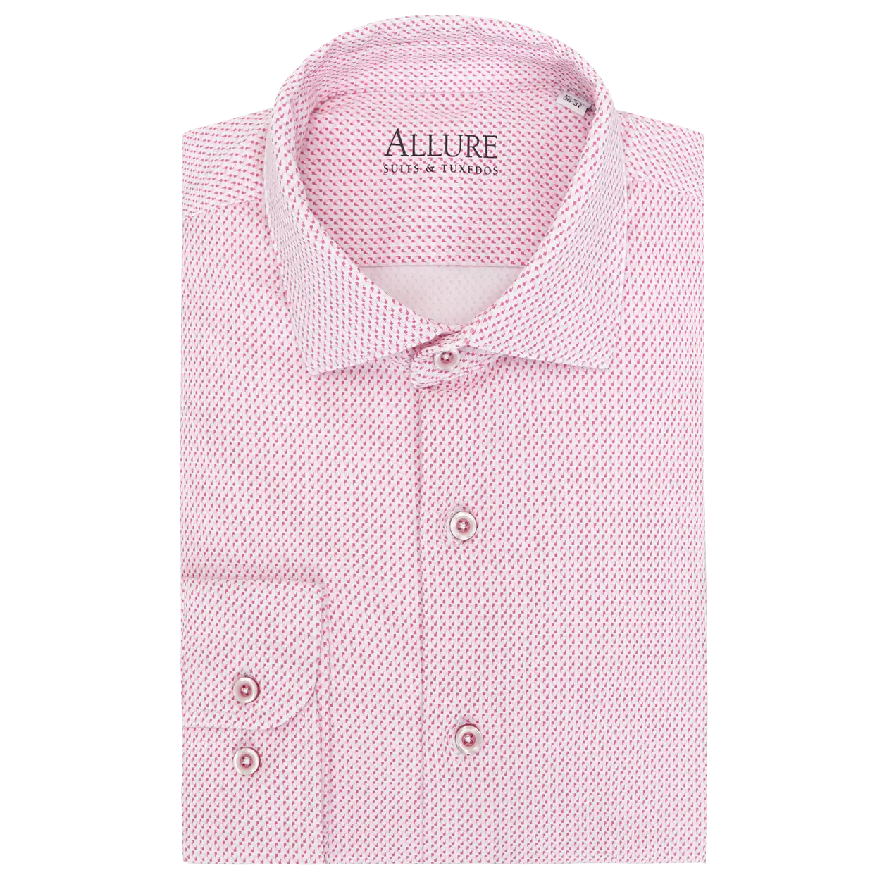 pink geometric print laydown collar cotton stretch shirt