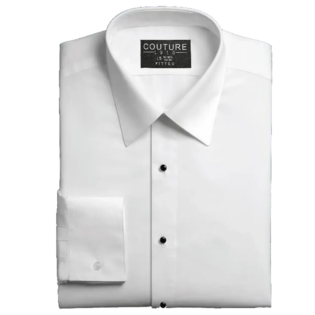 white laydown collar micro fiber dress shirt