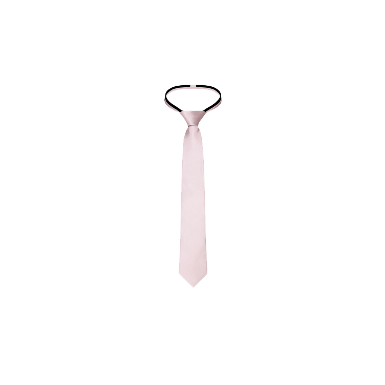 boys blush silk zipper tie