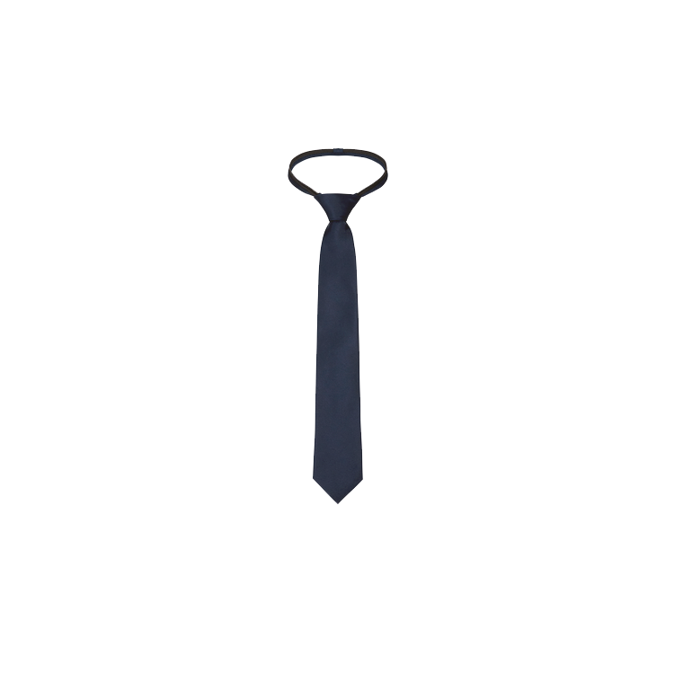 boys navy silk zipper tie