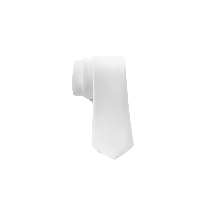 men's white silk long tie