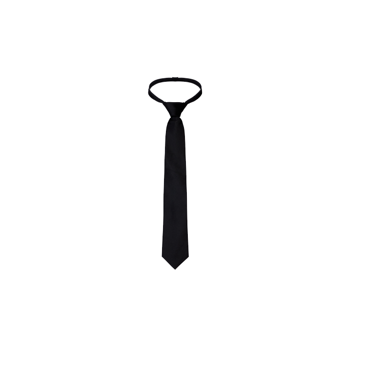A black color boy's silk necktie
