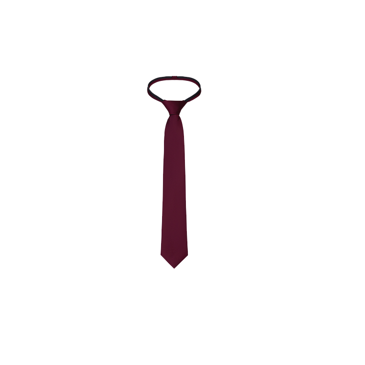 A burgundy color boy's silk necktie
