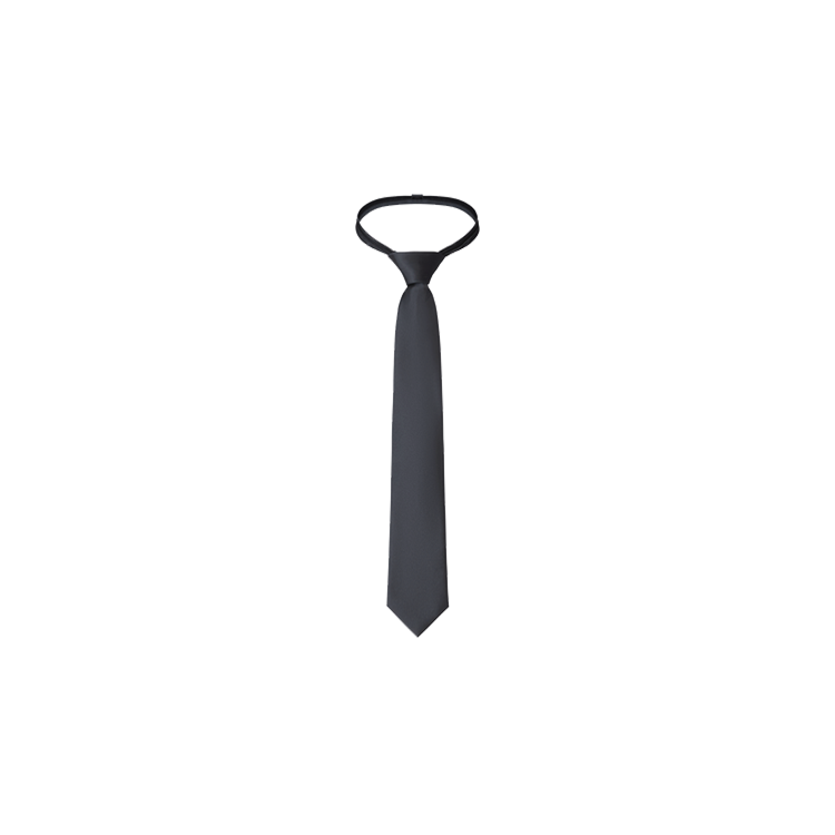A charcoal color boy's silk necktie