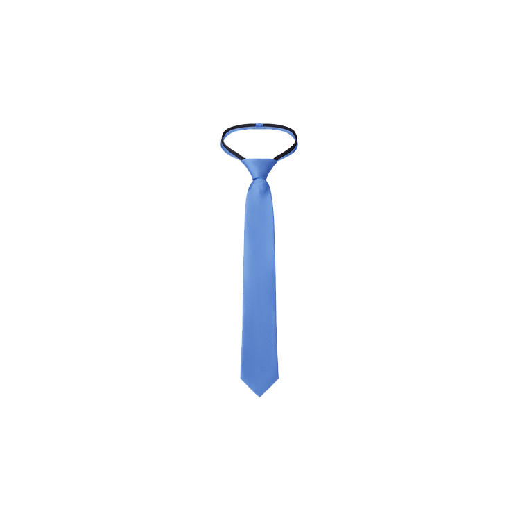 A cornflower color boy's silk necktie