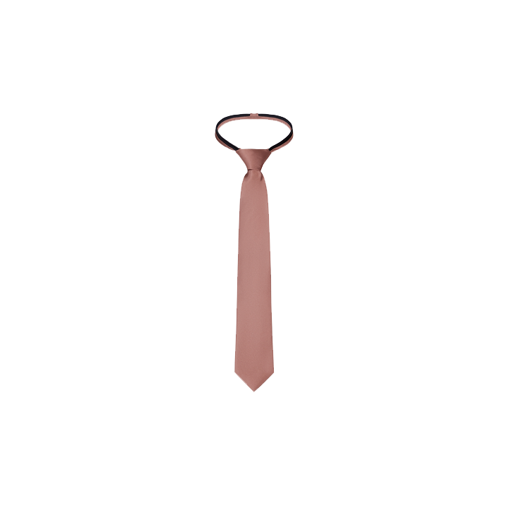 boys rosewood color silk zipper tie
