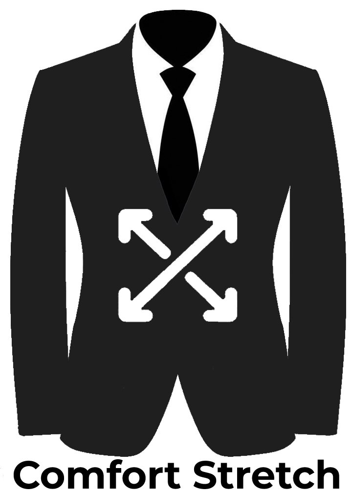 black 4 way stretch fabric icon