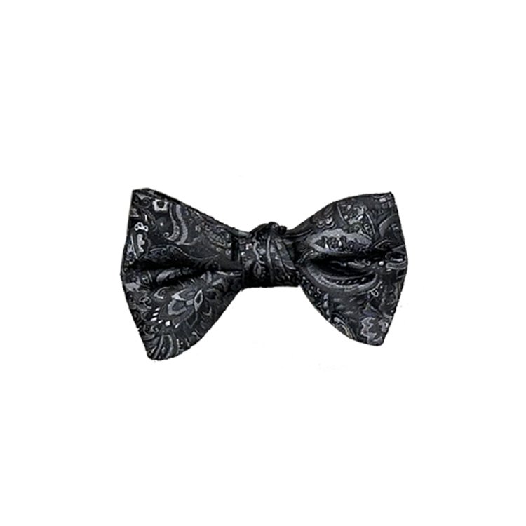Graphite Aries Paisley Bow Tie