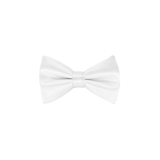 White Simply Solid Bow Tie