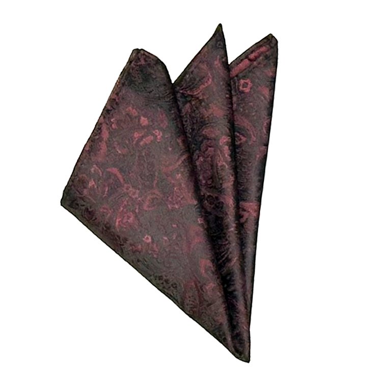 burgundy aries paisley pocket square