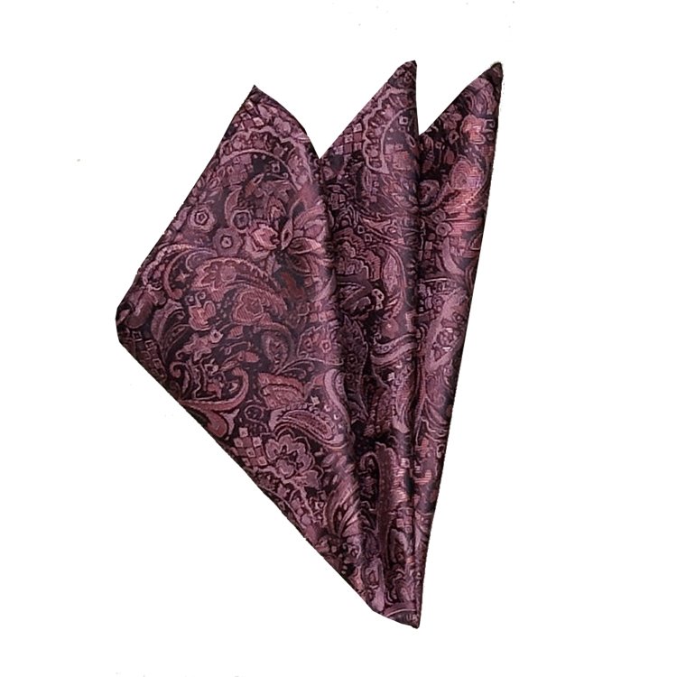fuchsia aries paisley pocket square