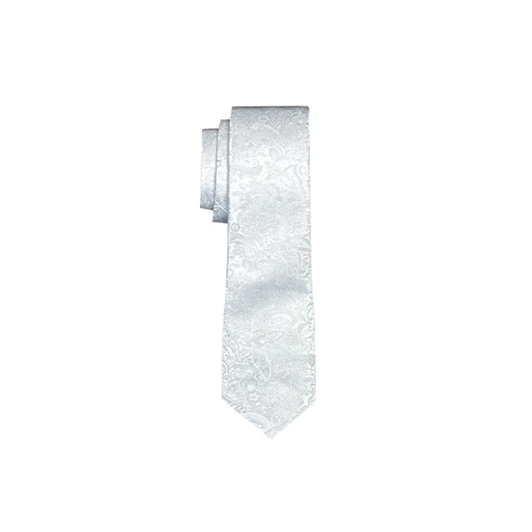 White Aries Paisley Windsor Tie