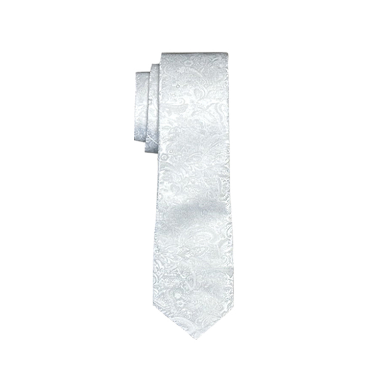 White Aries Paisley Windsor Tie