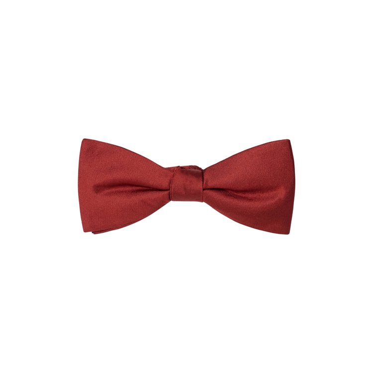 rust solid silk bow tie