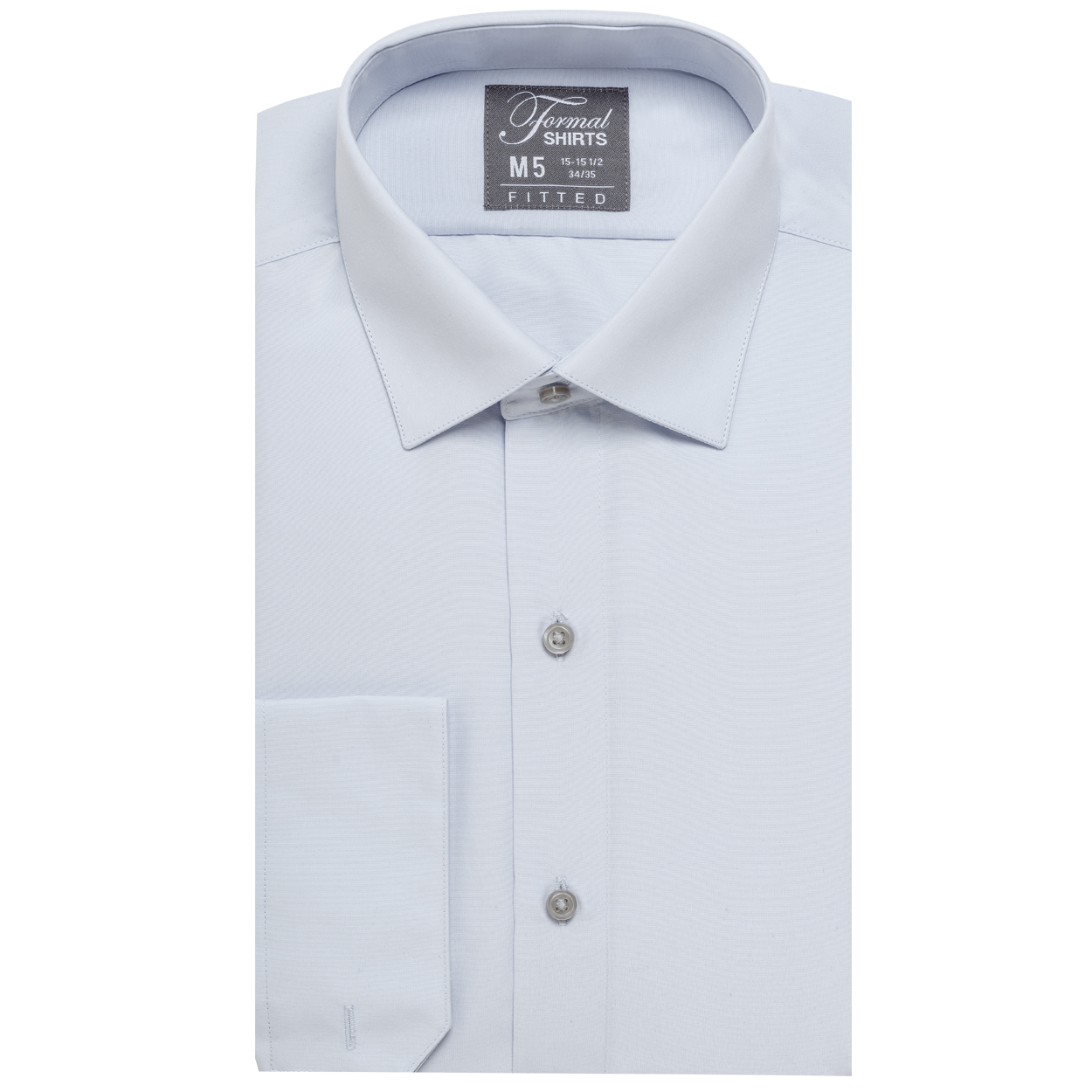 Grey slim fit shirt in a laydown spread collar can be worn with a suit or tuxedo