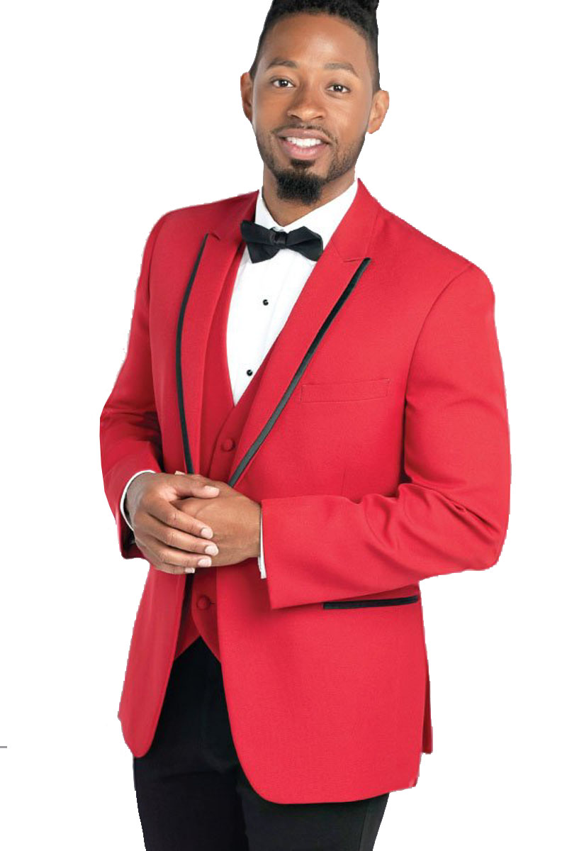 Red Dinner Jacket with Black Satin Edged Lapel