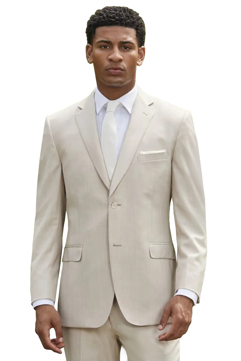 Tan Dominic Suit with ivory satin necktie