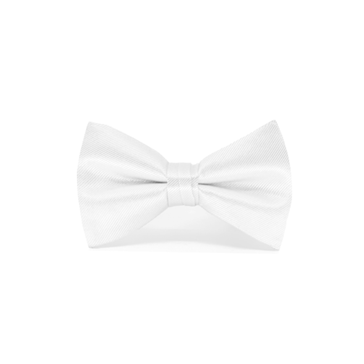 White Simply Solid Bow Tie