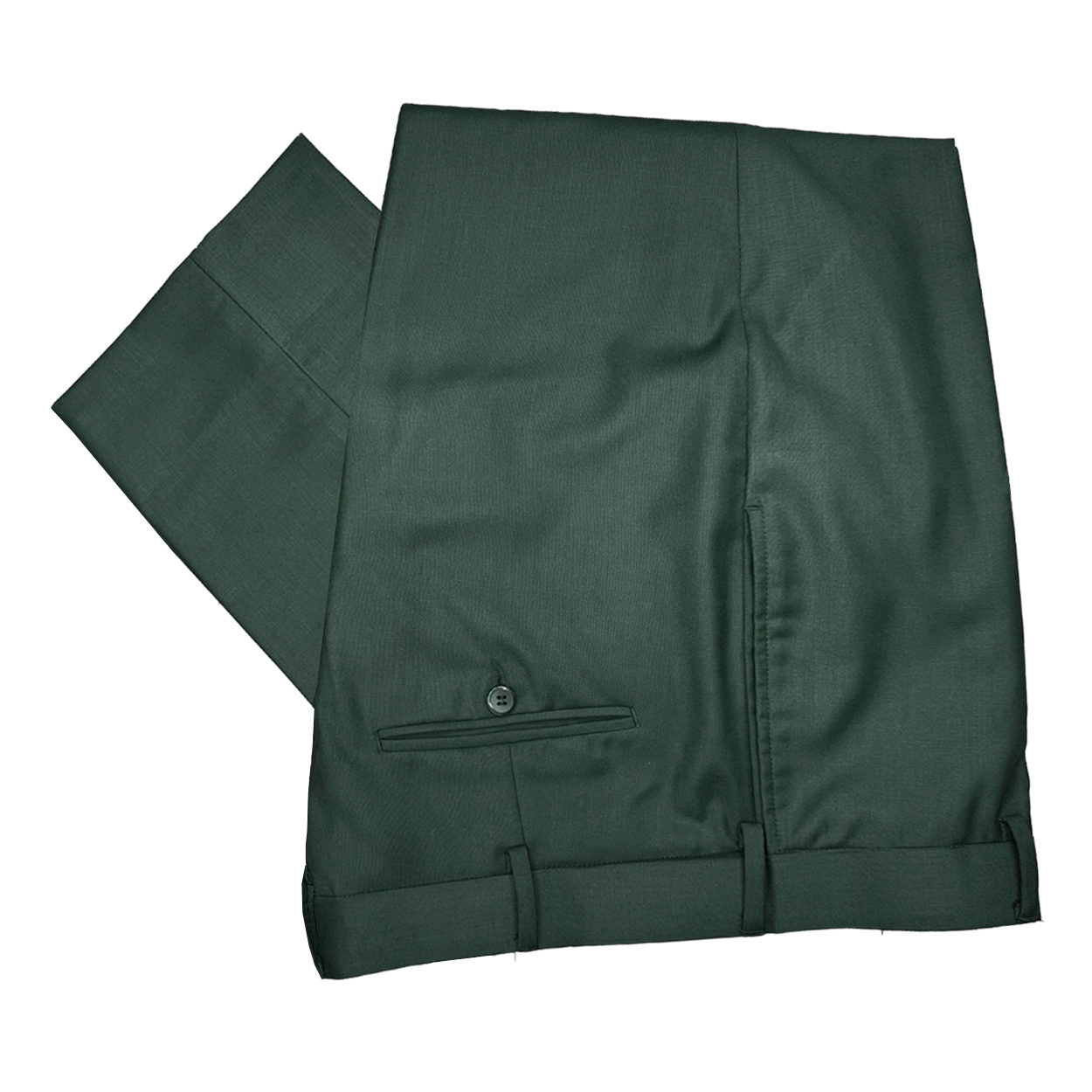 Hunter green slim fit pants with belt loops and an exact elastic waist