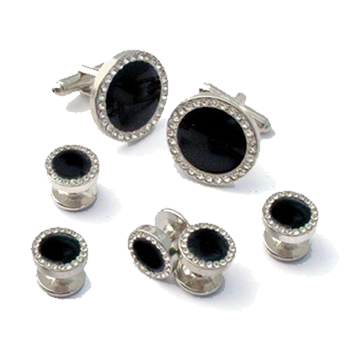 Black & Silver Crystal 5 Stud Set Black & Silver Crystal 5 Stud Set