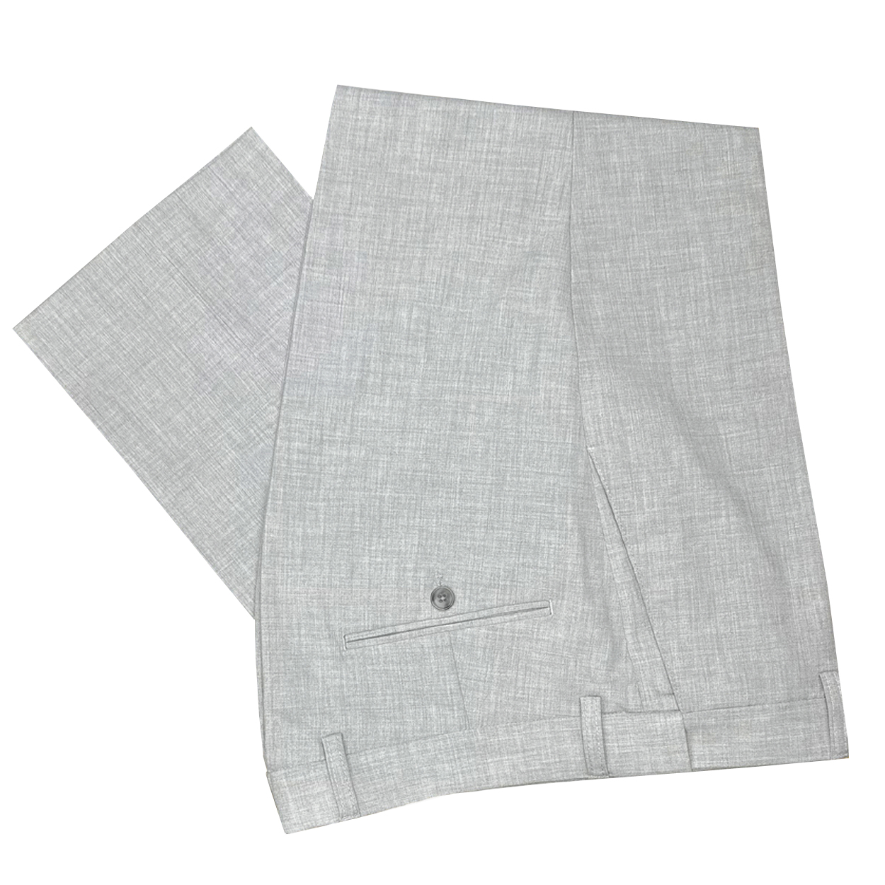 Light Grey Stretch Suit Pants with belt loops and a waistband that can expand 2"